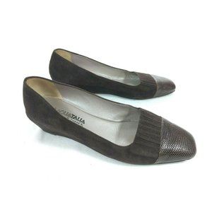 Aquatalia Sacchetto Women's Brown Suede/Lizard 8